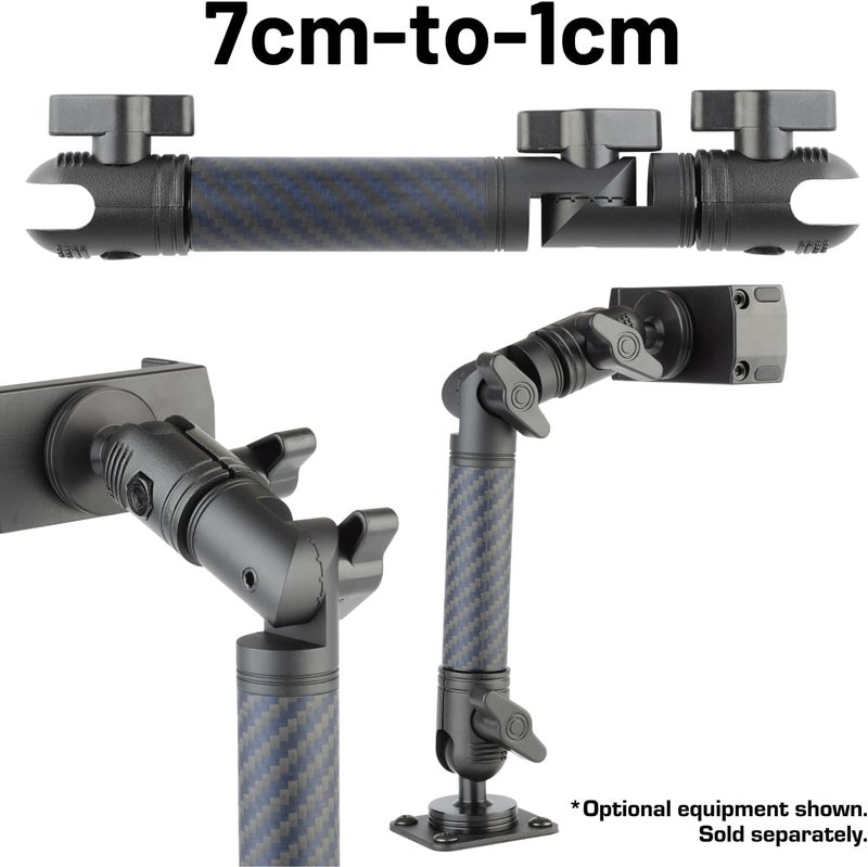 Bulletpoint Locking Adjustable Carbon Fiber Kevlar Mounting Arm with Articulating Joint Dual 20mm Socket Ends (7cm-to-1cm) - Image 2
